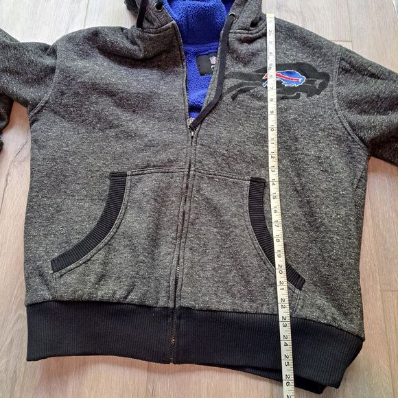 Buffalo Bills Pro Line Mens Large Gray NFL Fleece Zip Up Hoodie Sweatshirt - Picture 10 of 11